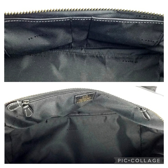 Coach Pebbled Leather COH Swagger Burgundy Colorblock Satchel Purse Chain Strap - Picture 11 of 16